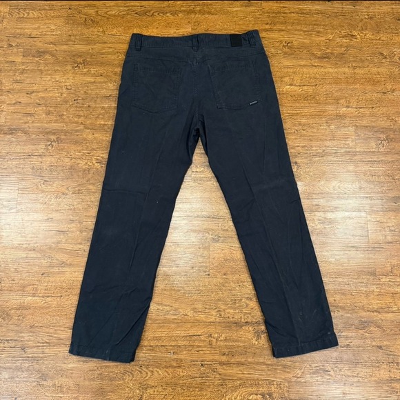 prAna Black Tucson Slim Fit Outdoor Hiking Canvas 5 Pocket Chino Pants Men 36x30 - Picture 2 of 10
